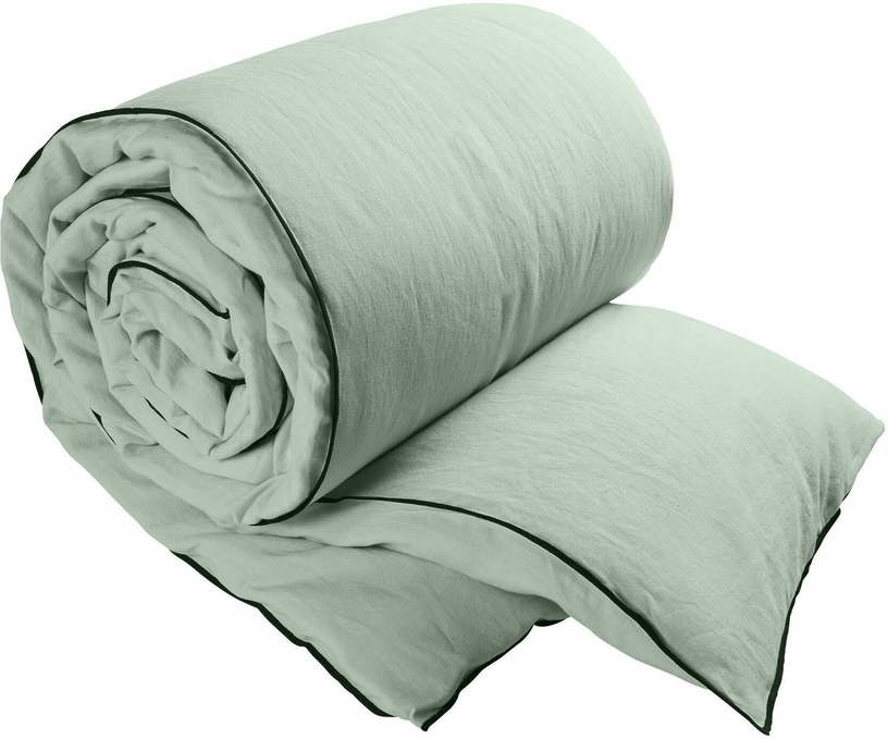 Housse De Bout De Lit Carlina Vert Amande Et Bourdon Noir - Madura - The Cool Republic