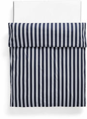 Housse de couette à rayures bleu nuit et gris clair 160 x 210 cm Été - HAY - The Cool Republic