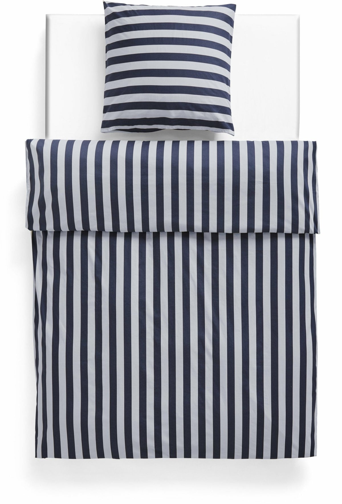 Housse de couette à rayures bleu nuit et gris clair 225 x 220 cm Été - HAY - The Cool Republic