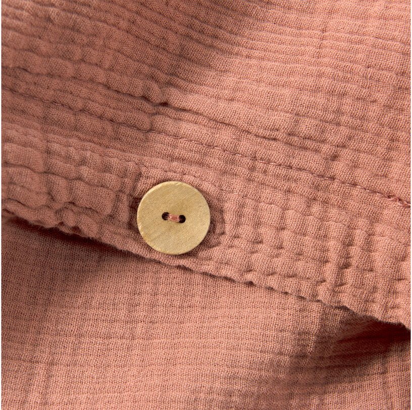 Housse de couette framboise en gaze de coton 260 x 240 cm - The Cool Republic - The Cool Republic