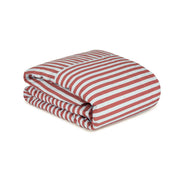 Housse de couette lit double en popeline de coton bio à rayures bleu et rouge 240 x 220 cm Leonard - Nobodinoz - The Cool Republic
