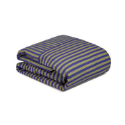 Housse de couette lit double en popeline de coton bio à rayures bleu indigo 240 x 220 cm Leonard - Nobodinoz - The Cool Republic