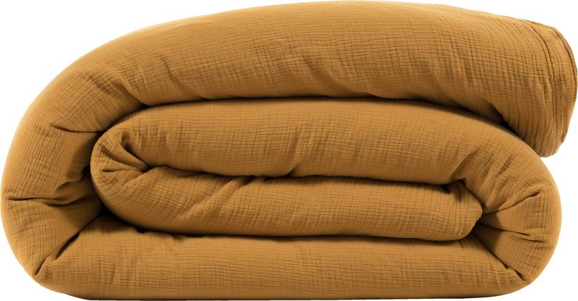 Housse de couette moutarde en gaze de coton 240 x 220 cm - The Cool Republic - The Cool Republic