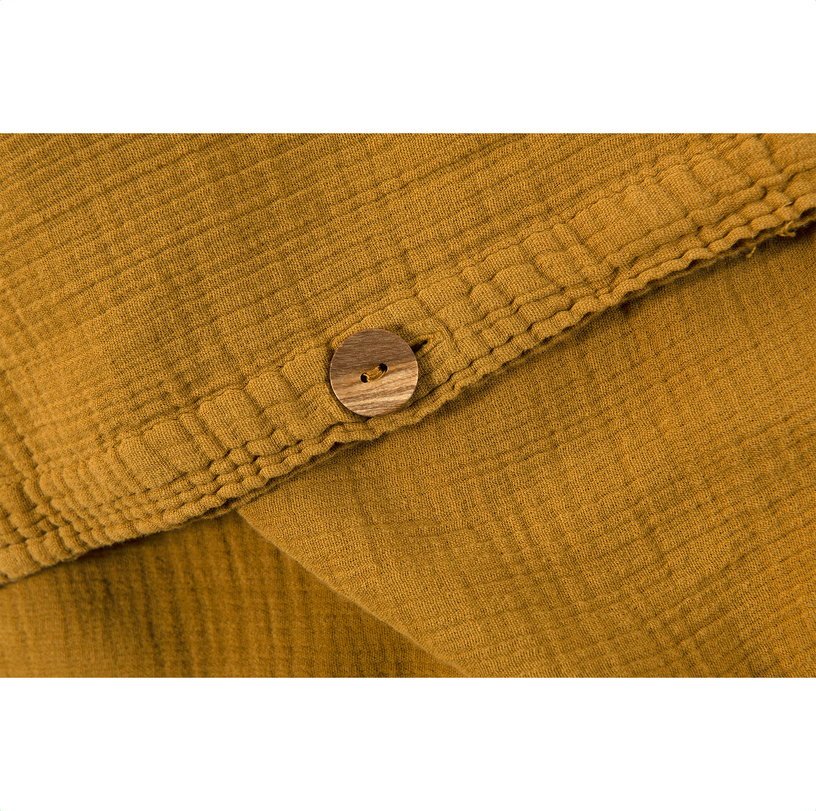 Housse de couette moutarde en gaze de coton 260 x 240 cm - The Cool Republic - The Cool Republic