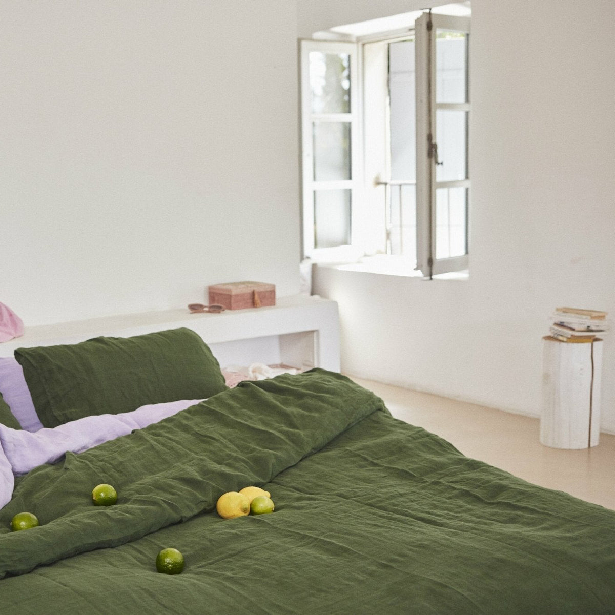 Housse de couette sapin en lin lavé 260 x 240 cm - The Cool Republic - The Cool Republic