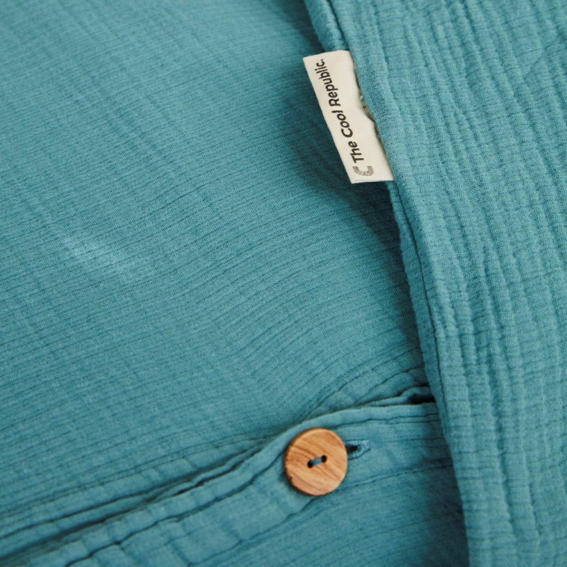 Housse de couette turquoise en gaze de coton 200 x 200 cm - The Cool Republic - The Cool Republic