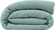 Housse de couette turquoise en gaze de coton 260 x 240 cm - The Cool Republic - The Cool Republic