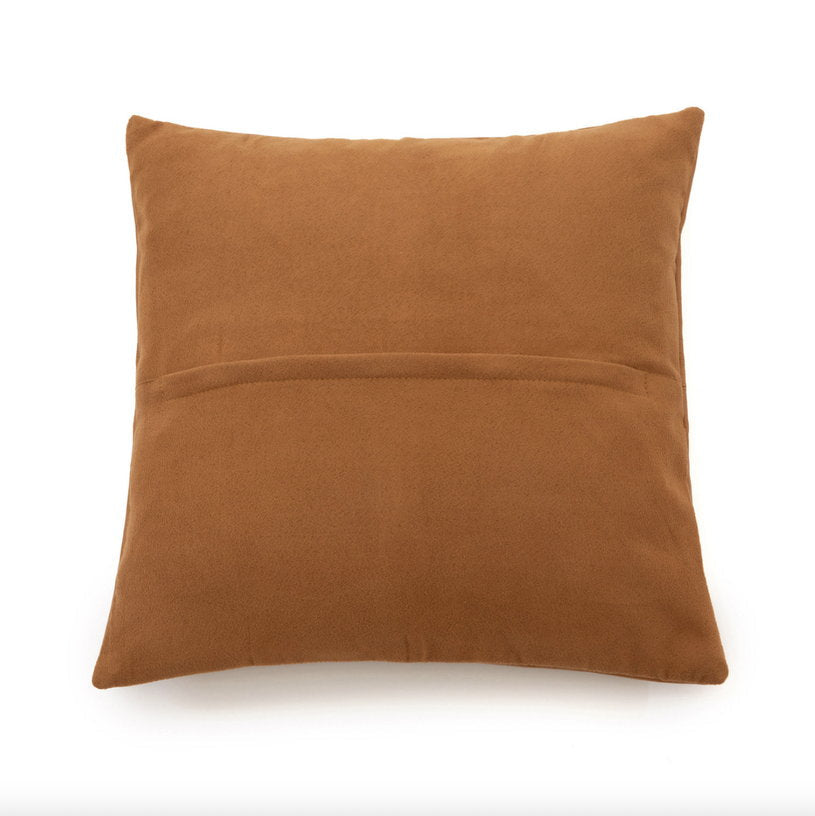 Housse de coussin à 4 panneaux en cuir 40 x 40 cm camel - Bazar Bizar - The Cool Republic