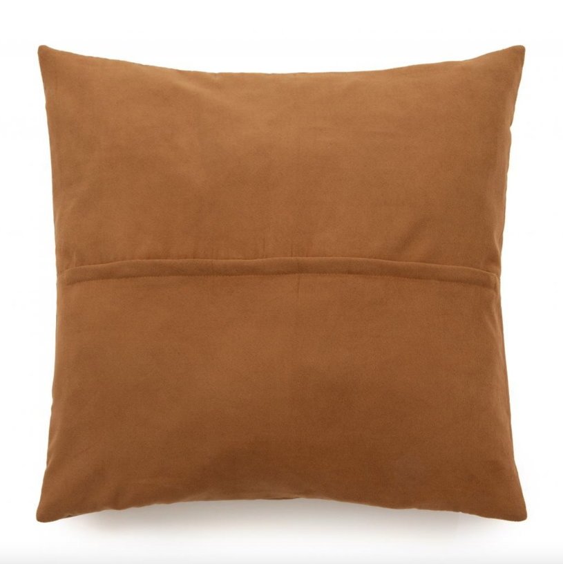 Housse de coussin à 4 panneaux en cuir 60 x 60 cm camel - Bazar Bizar - The Cool Republic