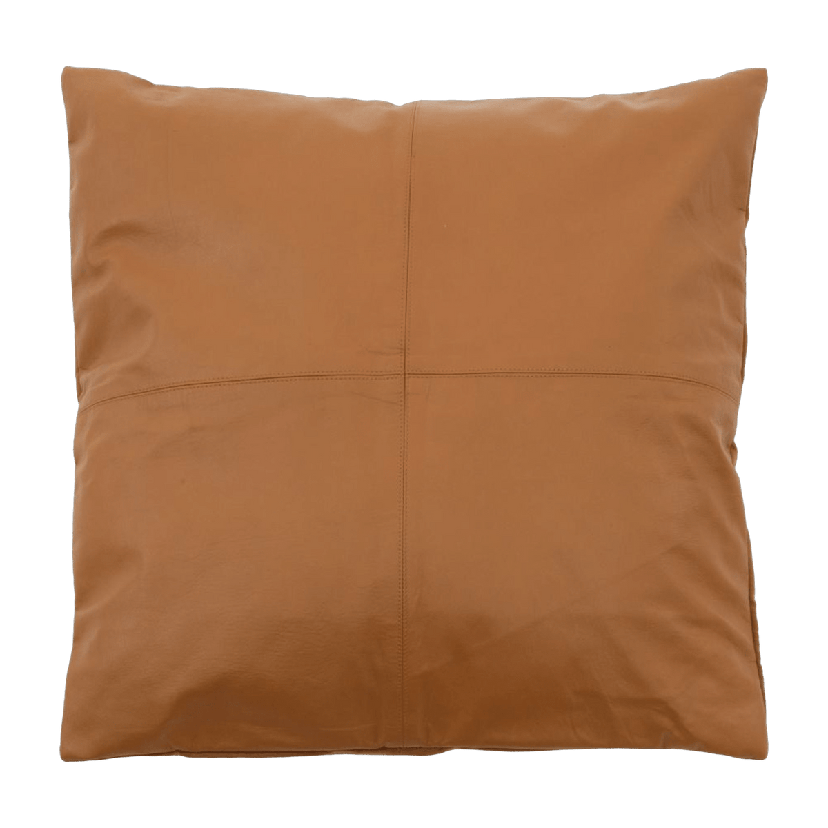 Housse de coussin à 4 panneaux en cuir 60 x 60 cm camel - Bazar Bizar - The Cool Republic