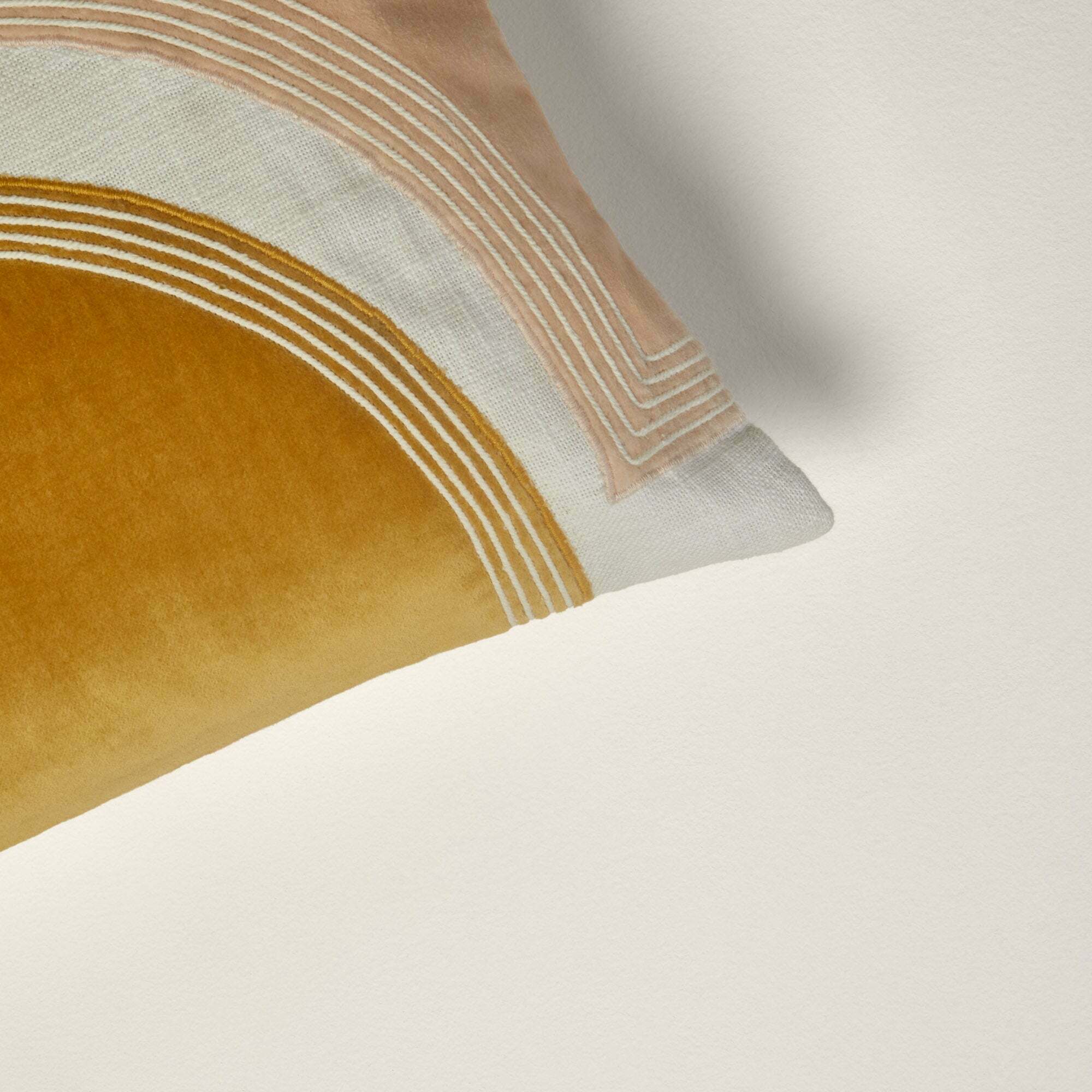 Housse De Coussin Agata Rose Poudré Et Ocre - Madura - The Cool Republic