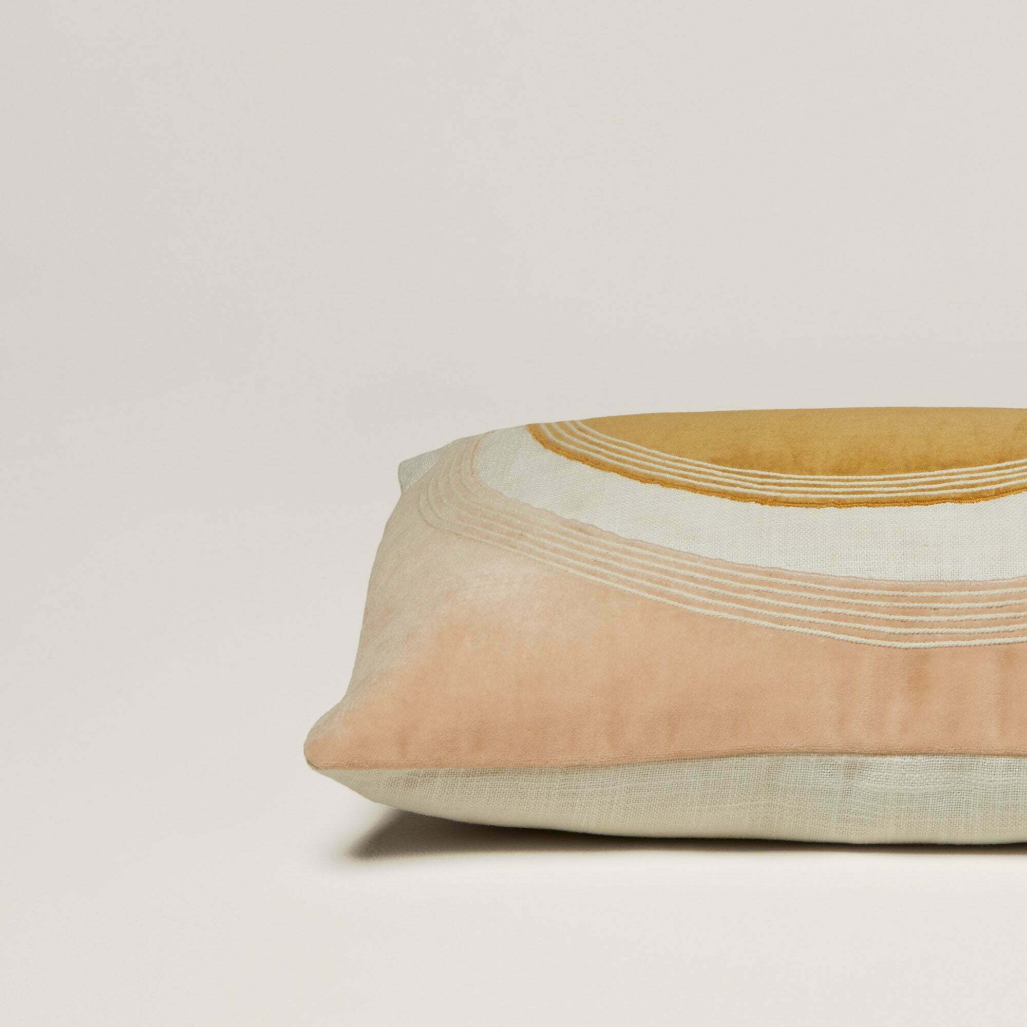 Housse De Coussin Agata Rose Poudré Et Ocre - Madura - The Cool Republic