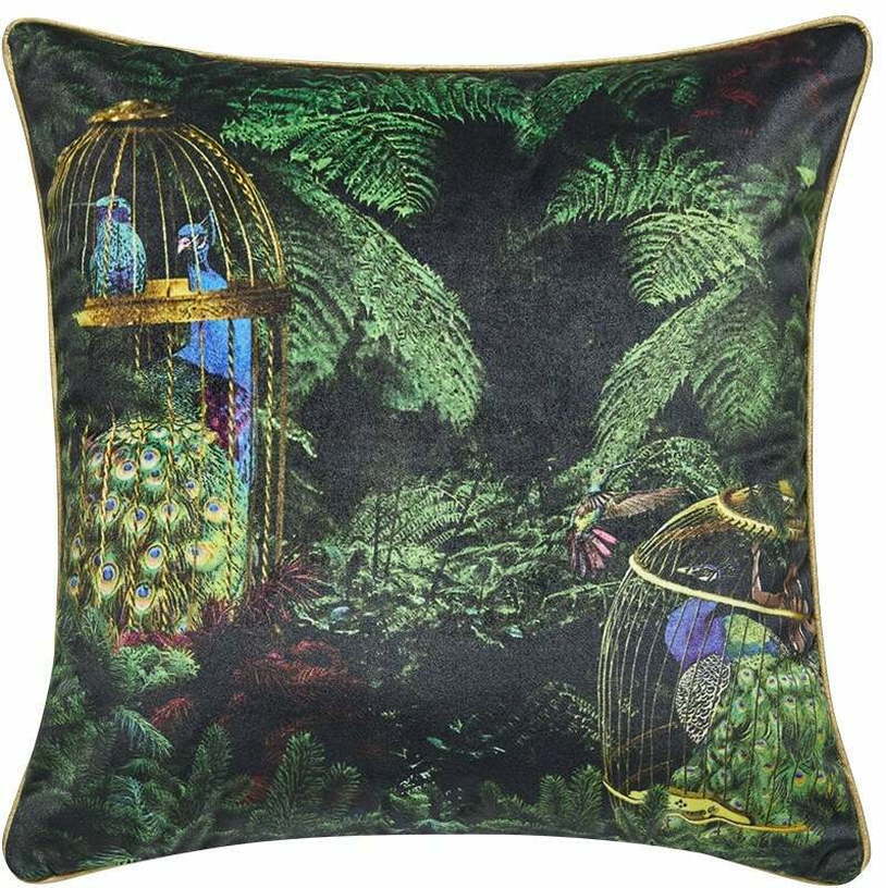 Housse De Coussin Appolonie Noir Et Vert - Madura - The Cool Republic