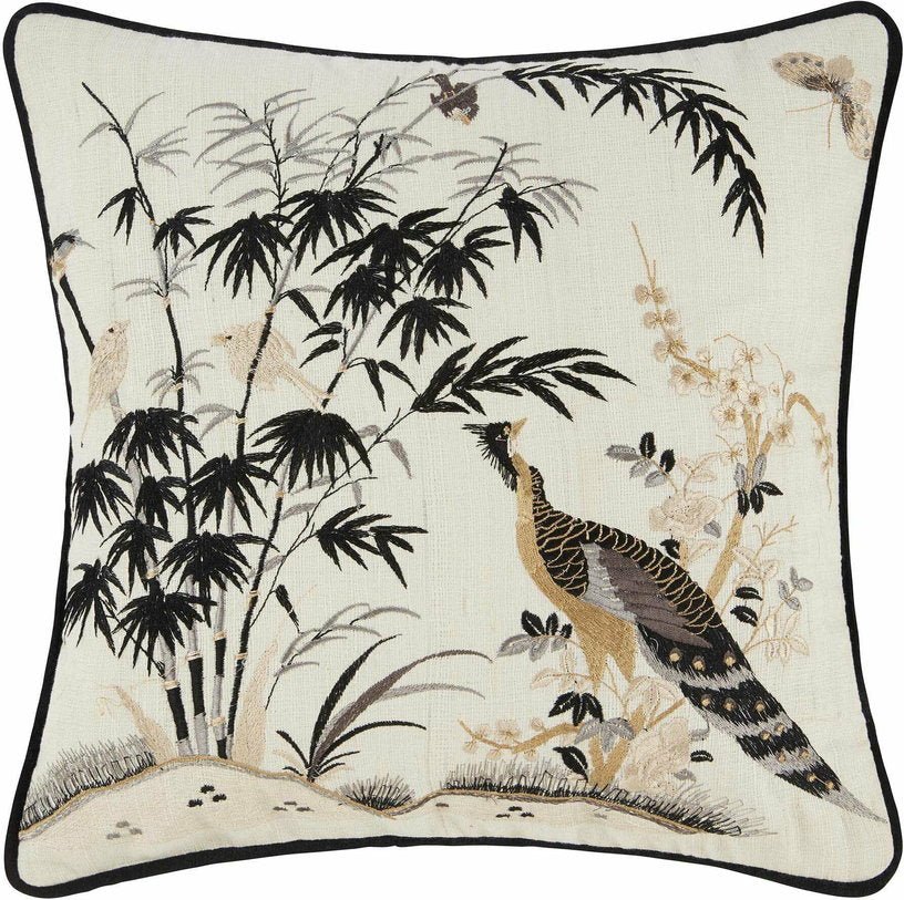 Housse De Coussin Asya Naturel Et Gris - Madura - The Cool Republic