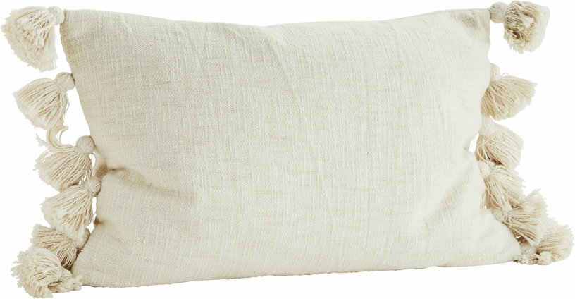 Housse de coussin avec glands Crème - Madam Stoltz - The Cool Republic