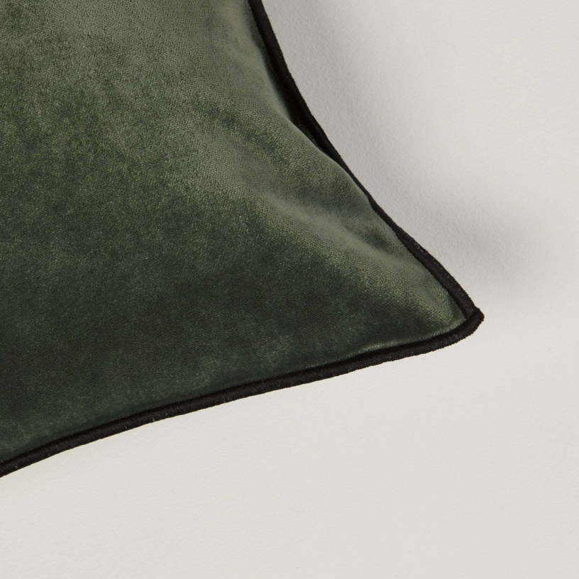 Housse De Coussin Dario Kaki Et Bourdon Noir - Madura - The Cool Republic