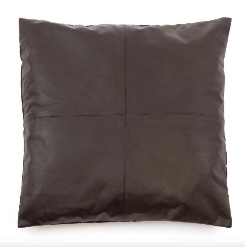 Housse de coussin en cuir 60 x 60 cm chocolat - Bazar Bizar - The Cool Republic
