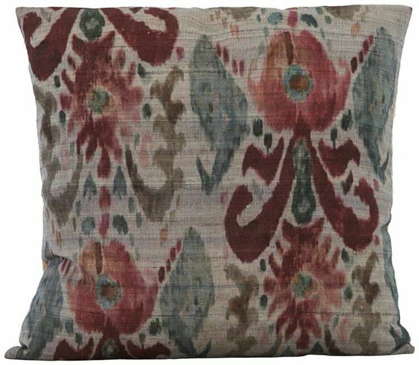 Housse de coussin en soie et coton gris vert et rose Lehla - House Doctor - The Cool Republic
