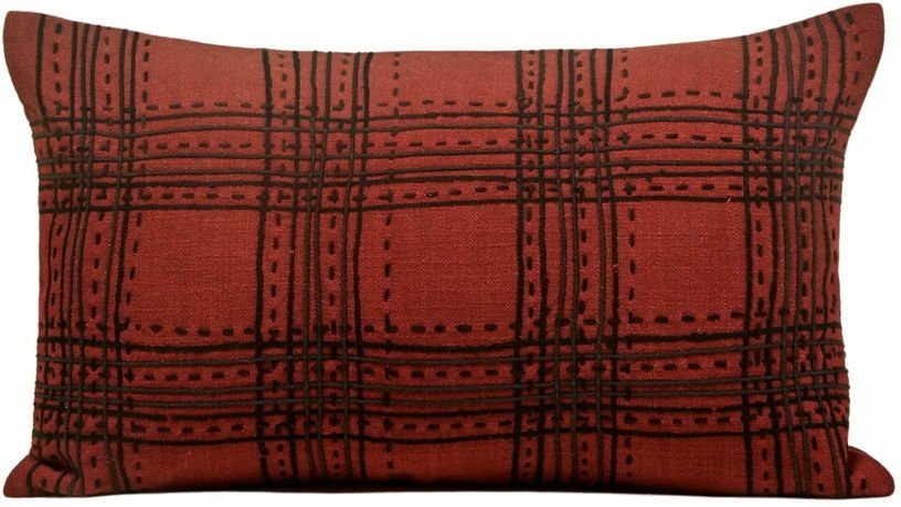 Housse De Coussin Keneth Bordeaux Et Noir - Madura - The Cool Republic
