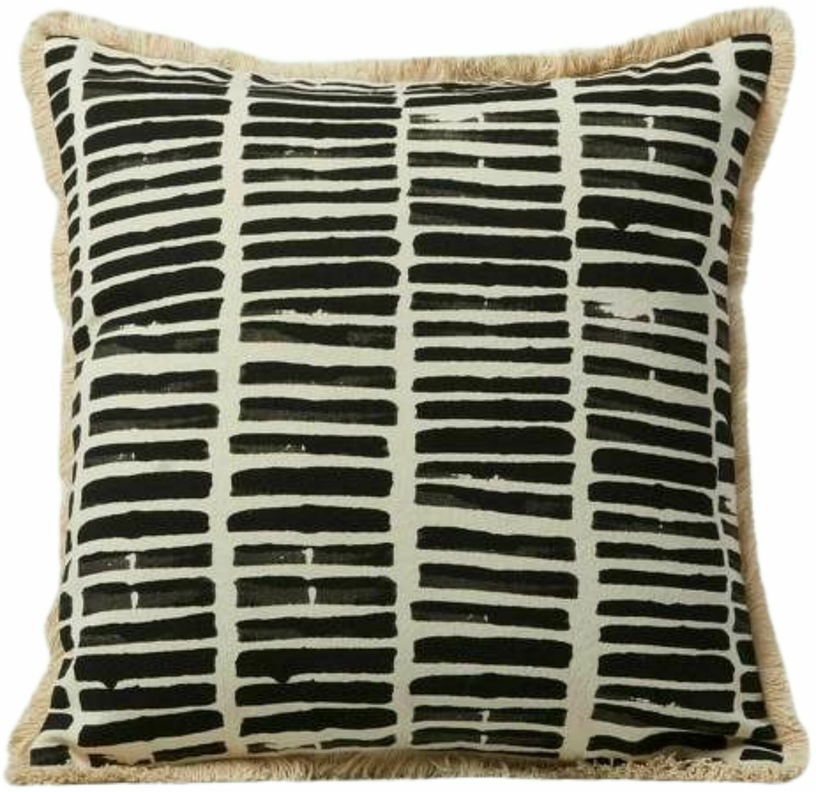 Housse De Coussin Kimia Naturel Et Noir - Madura - The Cool Republic