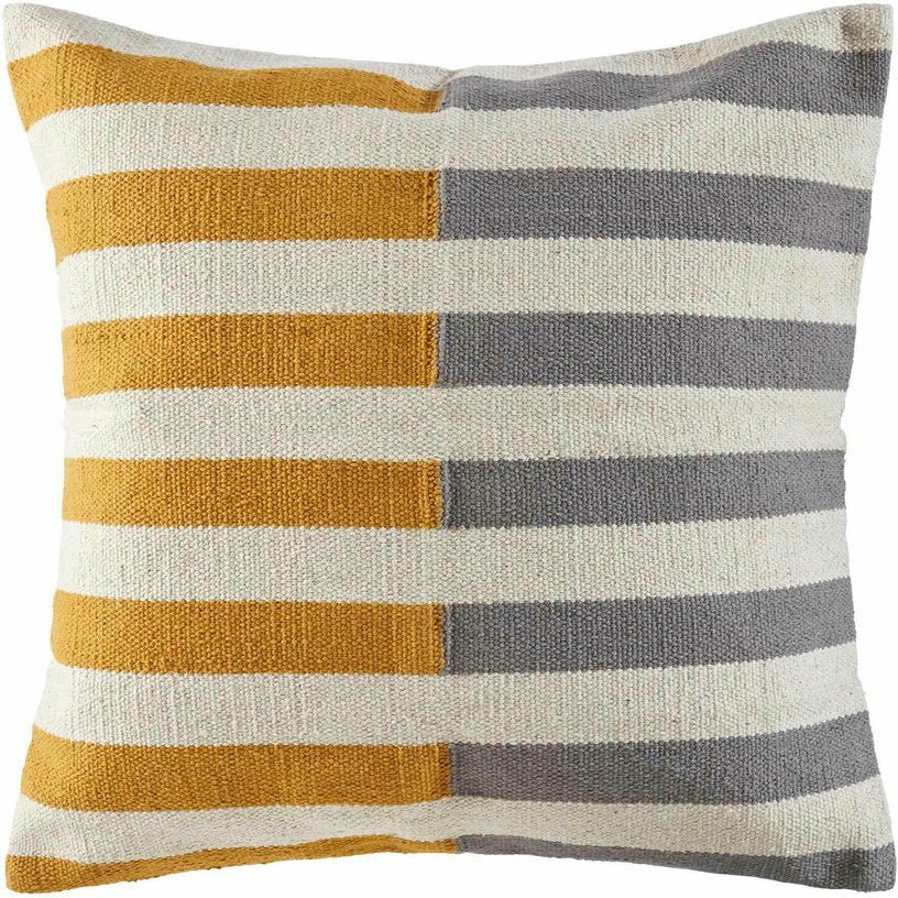 Housse De Coussin Lisa Gris Bleu Et Jaune - Madura - The Cool Republic