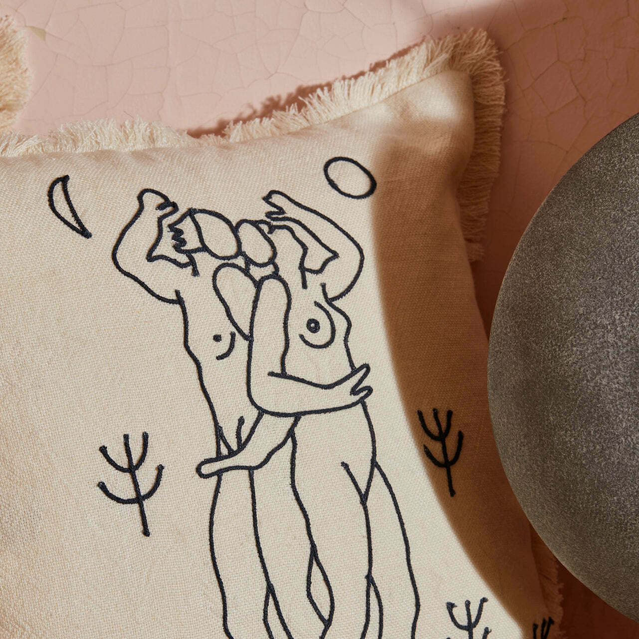 Housse De Coussin Mana Naturel Et Noir - Madura - The Cool Republic