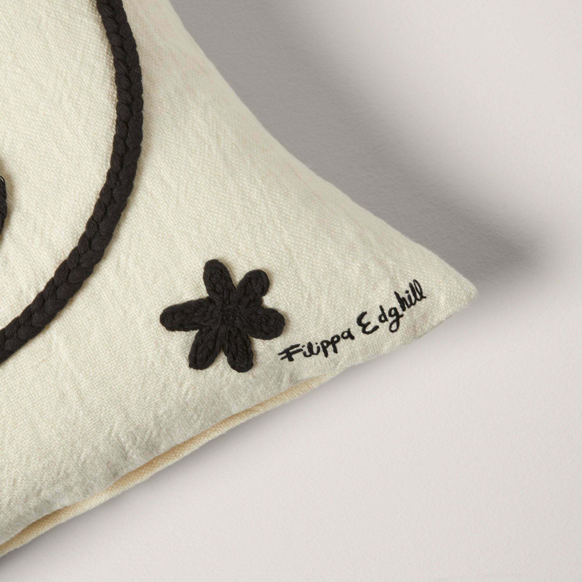 Housse De Coussin Moon Naturel Et Noir - Madura - The Cool Republic