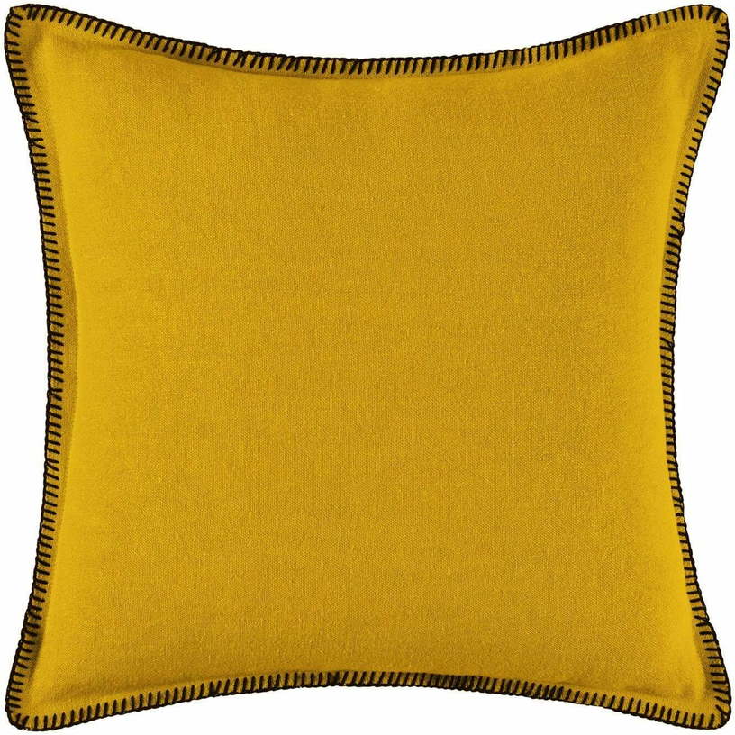 Housse De Coussin Nino Jaune Ocre Et Feston Noir - Madura - The Cool Republic