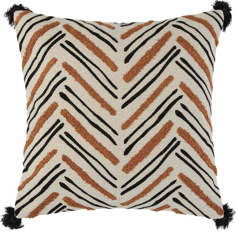 Housse De Coussin Oumy Beige Naturel Et Havane - Madura - The Cool Republic