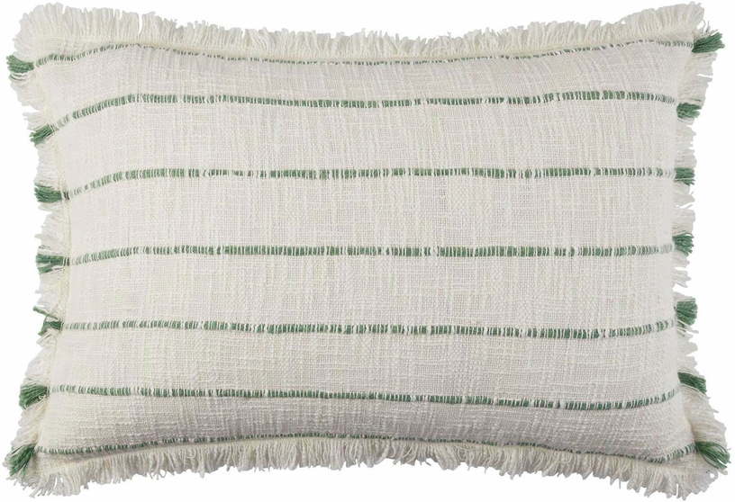Housse De Coussin rectangulaire Taha Blanc Cassé Et Vert - Madura - The Cool Republic
