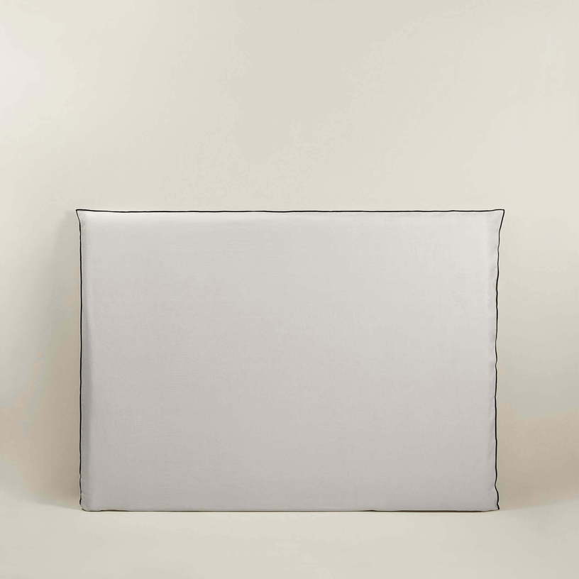 Housse De Tête De Lit Beige Clair Et Bourdon Noir 190 x 134 cm Carlina - Madura - The Cool Republic