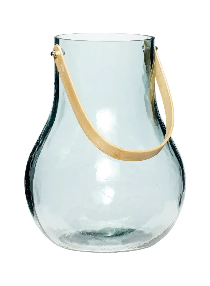 Vase vaso con asa de bambú - Hübsch
