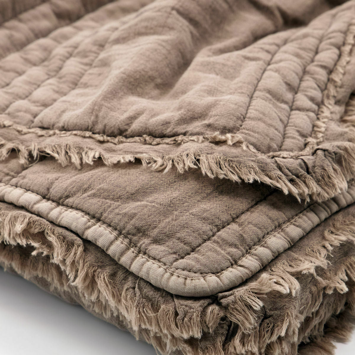 Jeté De Canapé Ruffle Marron Clair - House Doctor