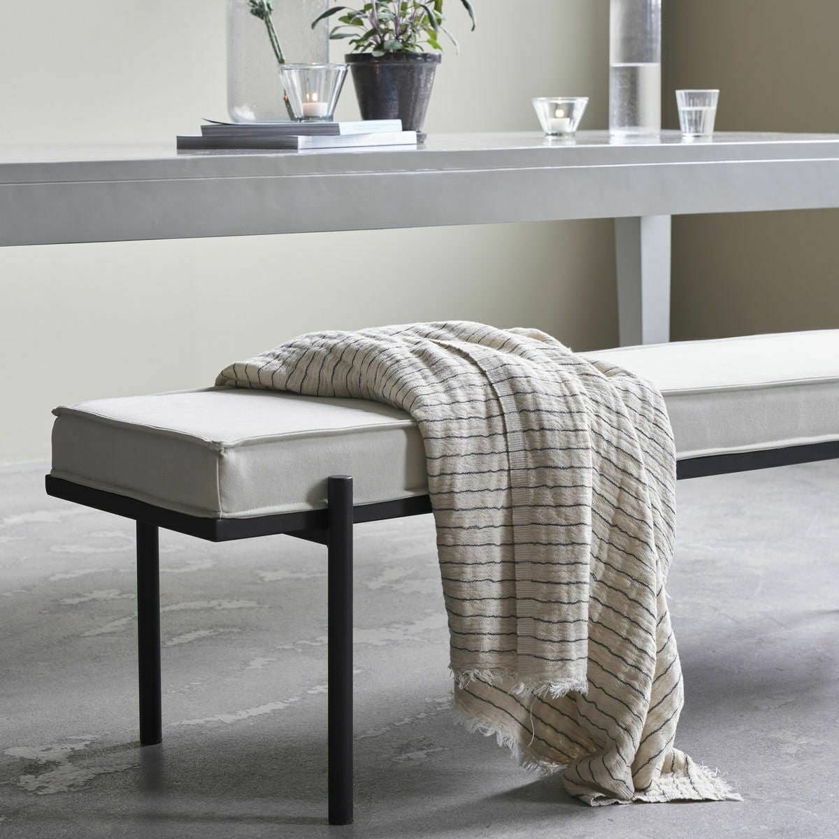 Jeté Hdalice Stripe Gris Foncé - House Doctor
