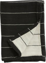 Jeu de 2 torchons à carreaux et à rayures de couleurs noir et naturel - Nordal - The Cool Republic