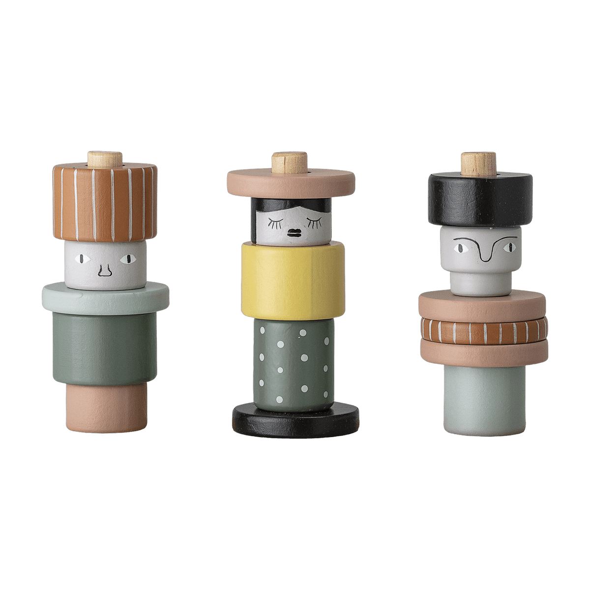 Jeu de figurine en bois gris Willia - Bloomingville mini - The Cool Republic