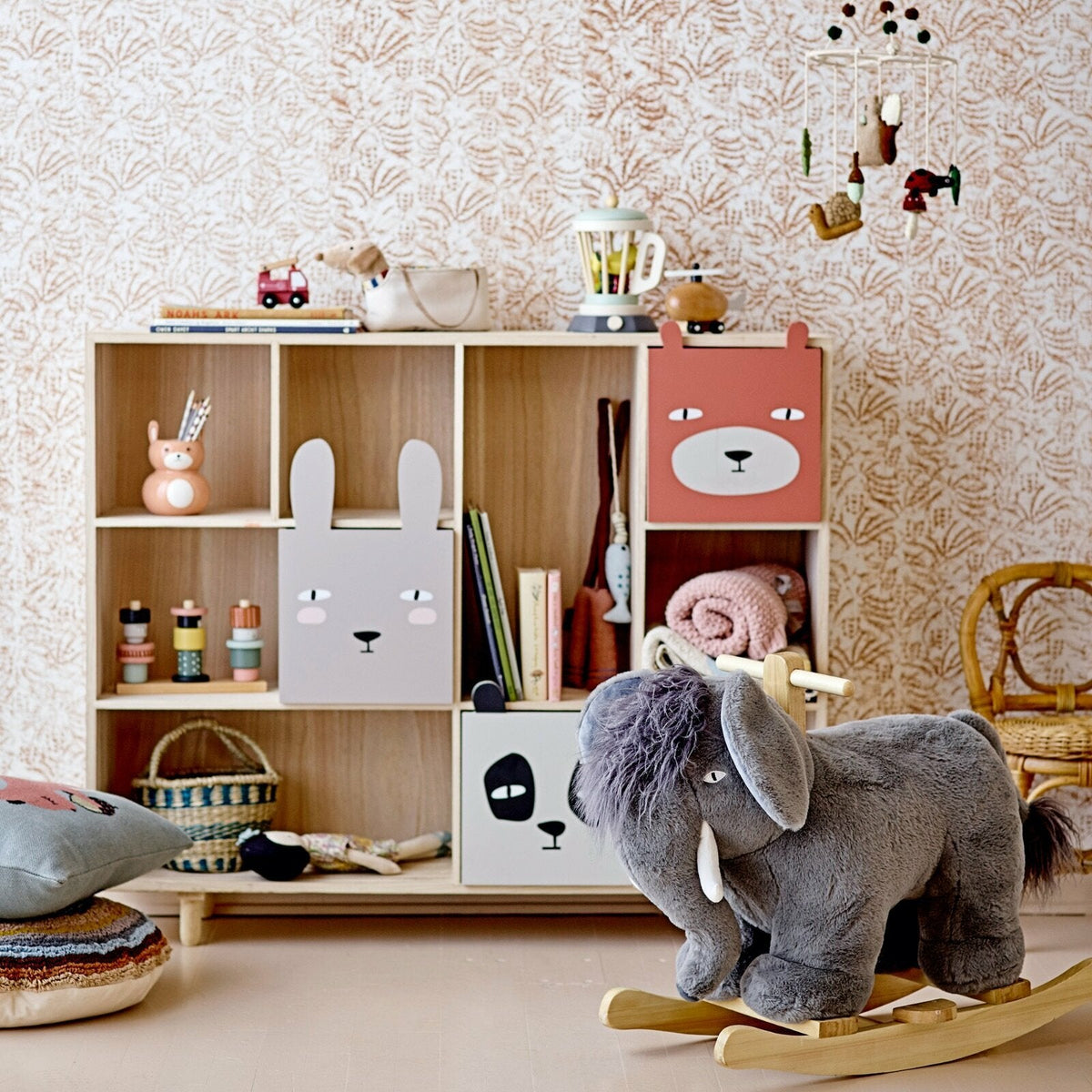 Jeu de figurine en bois gris Willia - Bloomingville mini - The Cool Republic