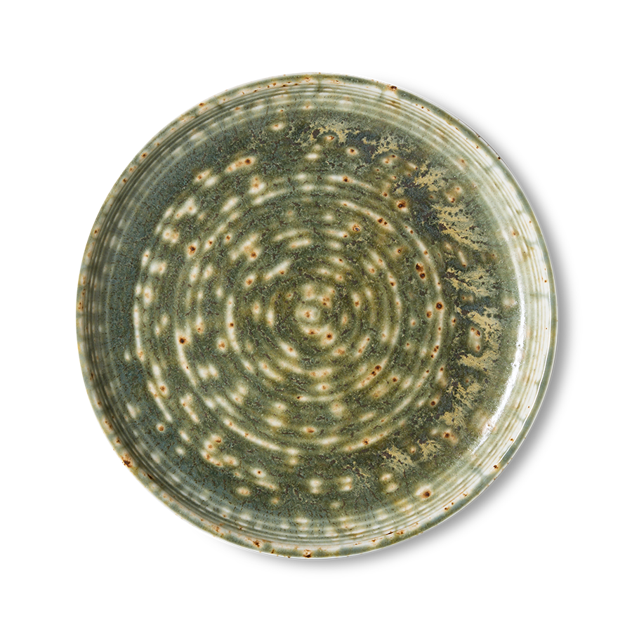 Plato de postre de porcelana verde 20x2,8cm Chef Ceramics - HKLIVING