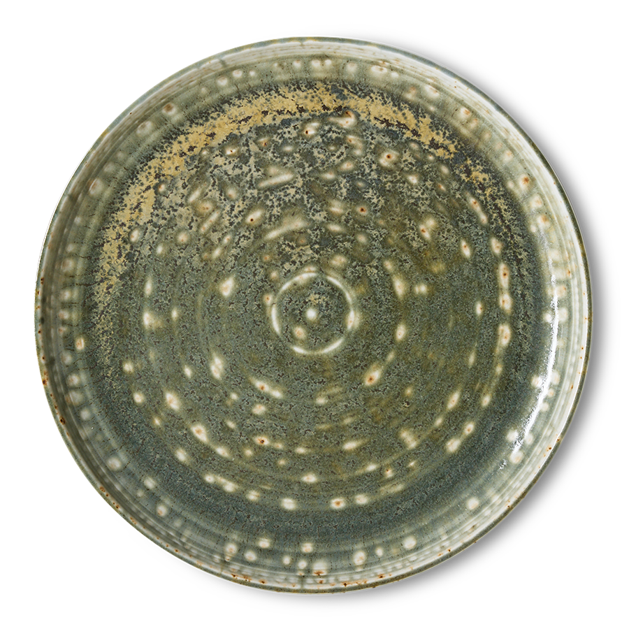 Plato de postre de porcelana verde 20x2,8cm Chef Ceramics - HKLIVING
