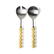 Salad servers in stainless steel lemon yellow 7.4x28cm Salad Cutlery - HKLIVING