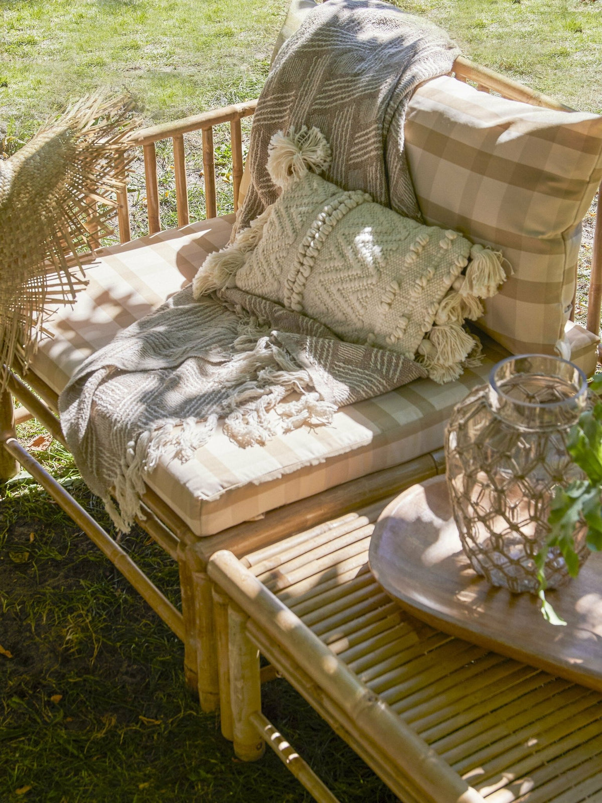 Korfu Module Pouf Nature Bamboo - Bloomingville - The Cool Republic