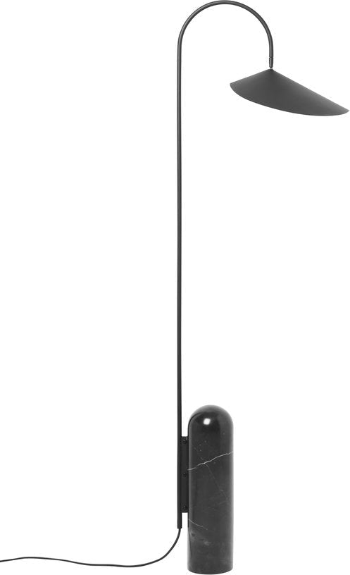 Lampadaire avec socle en marbre noir Arum - Ferm Living - The Cool Republic