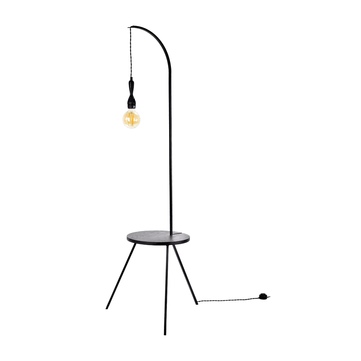 Lampadaire avec table en bois noir Studio Simple - Serax - The Cool Republic