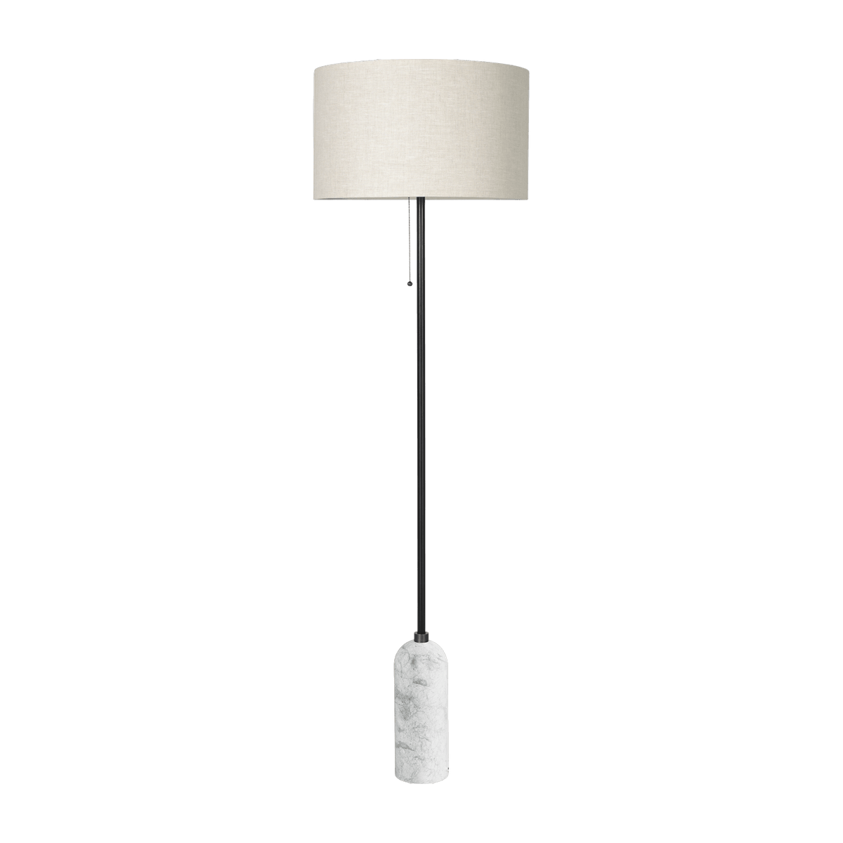 Lampadaire beige base en marbre blanc Gravity - Gubi - The Cool Republic