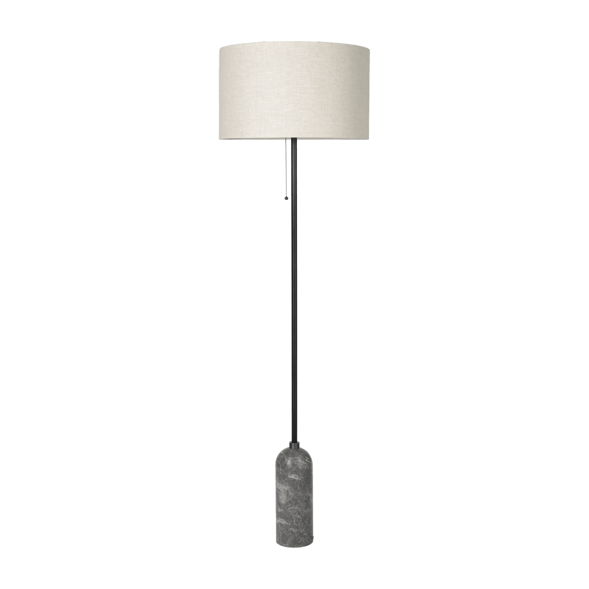 Lampadaire beige base en marbre gris Gravity - Gubi - The Cool Republic