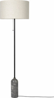 Lampadaire beige base en marbre gris Gravity - Gubi - The Cool Republic