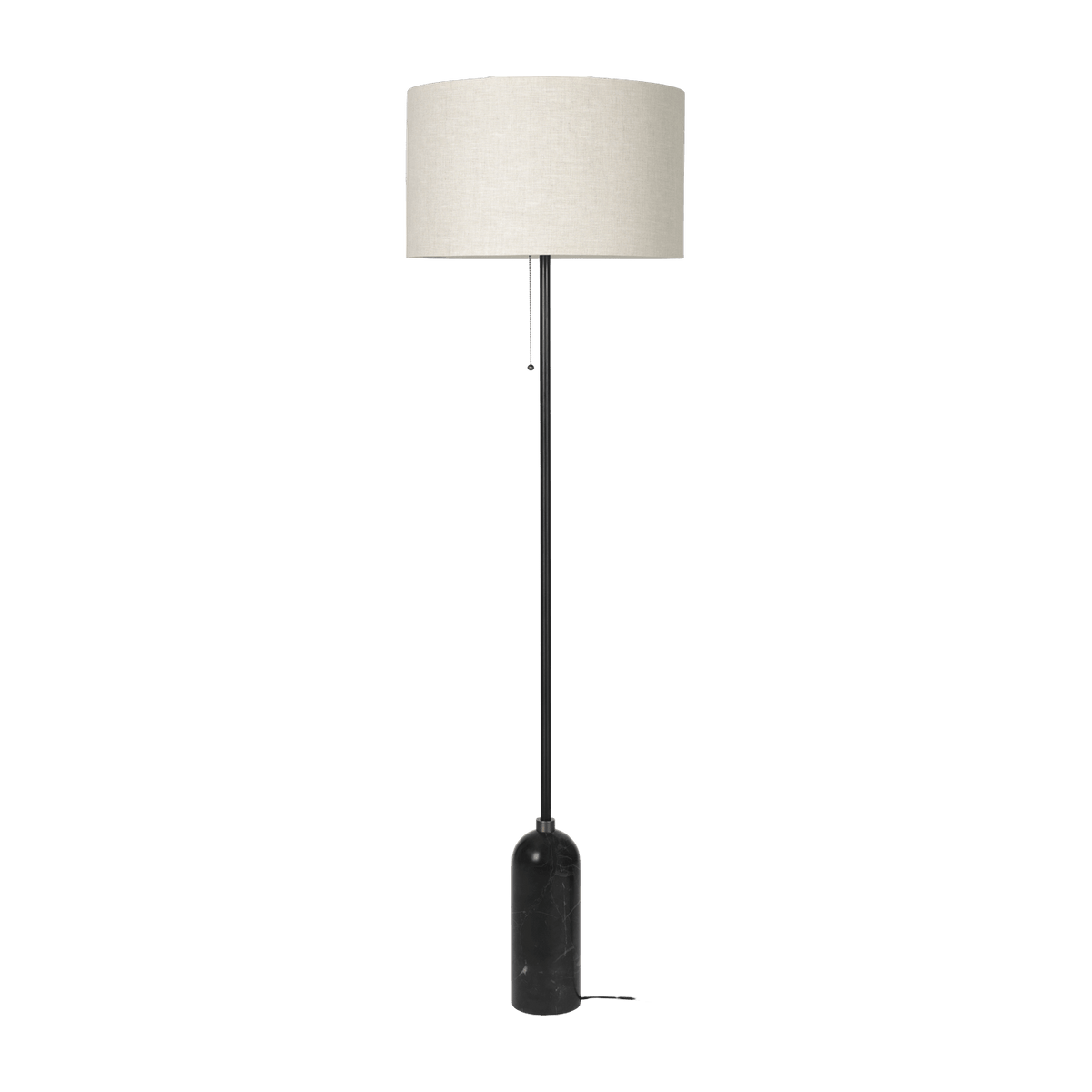 Lampadaire beige base en marbre noir Gravity - Gubi - The Cool Republic