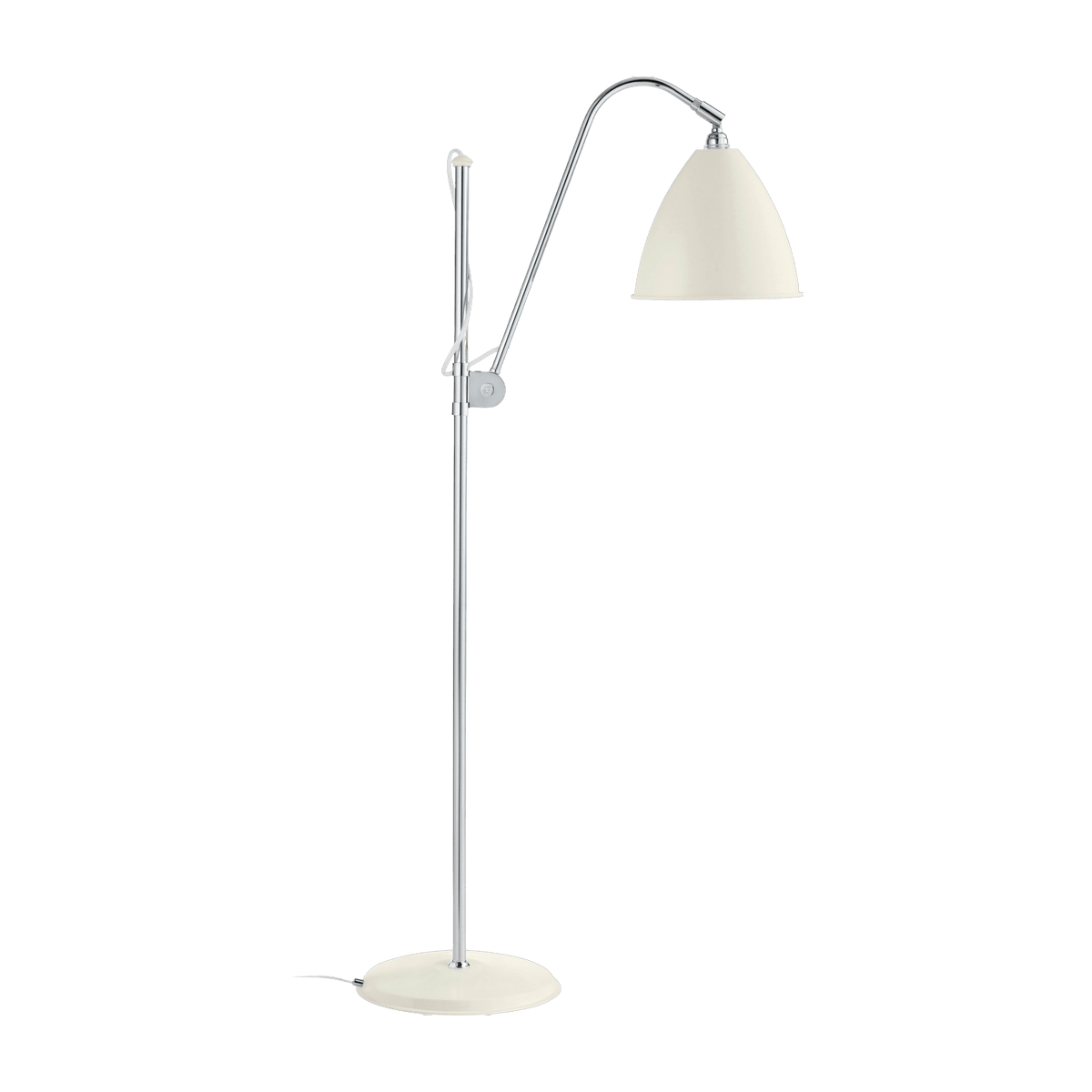 Lampadaire blanc base argenté en laiton 21 cm BL3 - Gubi - The Cool Republic
