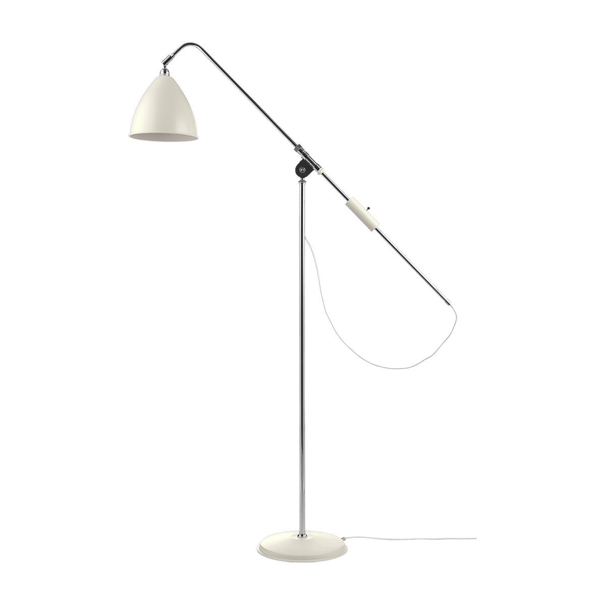 Lampadaire blanc base argenté en laiton BL4 - Gubi - The Cool Republic