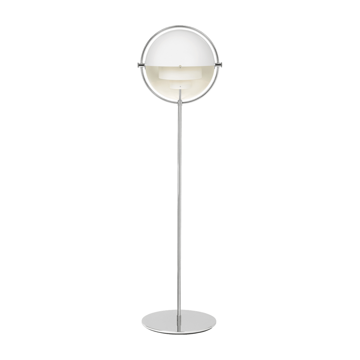 Lampadaire blanc base argenté Multi-Lite - Gubi - The Cool Republic